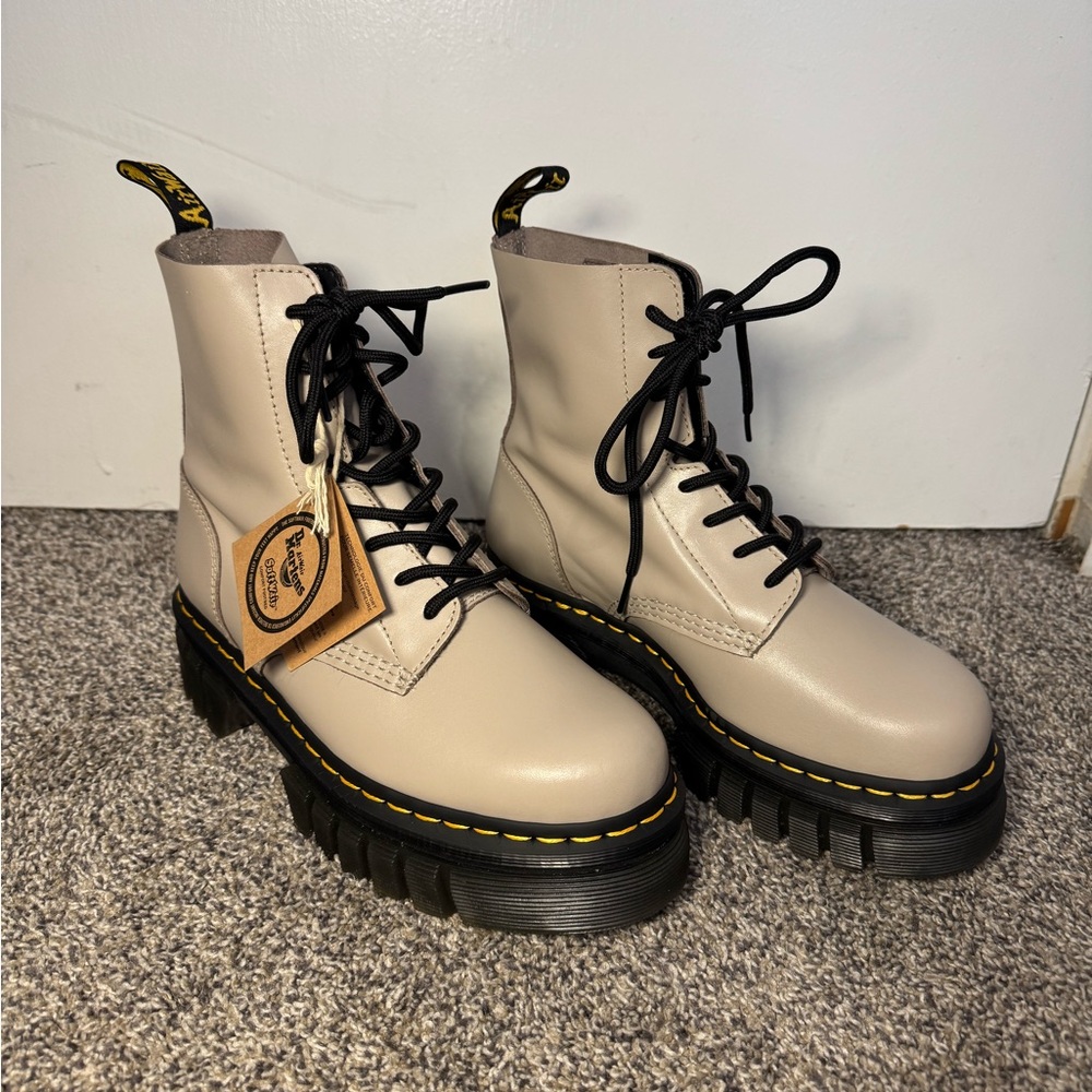 Dr. Martens Women's Audrick 8-Eye Nappa Lux Platform Ankle Boots - Picture 2 of 13